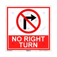 No right Turn Sign- Square