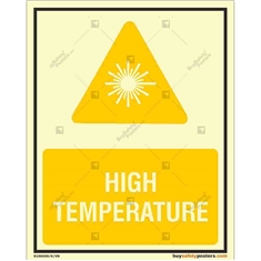 High Temperature Warning Glow Sign in Portrait