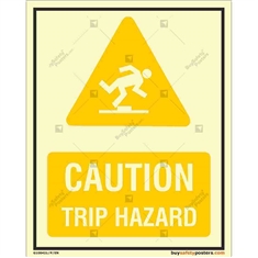 Caution Trip Hazard Glow Sign in Portrait
