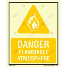 Danger Flammable Atmosphere Glow Sign in Portrait