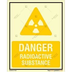 Danger Radiaoactive Susbstance Glowing Sign  in Portrait