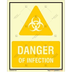 Danger of Infection Auto Glow Sign in Portrait