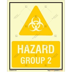 Hazard Group 2 Auto Glow Sign in Portrait