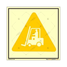 Forklift in Use Auto Glow Sign in Square
