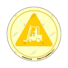 Forklift in Use Auto Glow Sign in Round