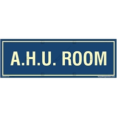 Air Handling Unit Room Glowing Signboard in Rectangle