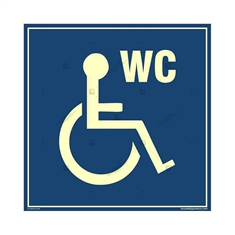 Washroom for Physically Challenged Glow in the Dark Sign in Square