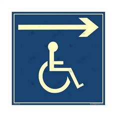 Handicapped Accessible Entrance Left Arrow Glowing Sign in Square