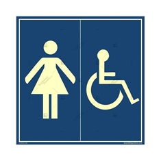 Womens Washroom for Physically Challenged Glowing Sign in Square