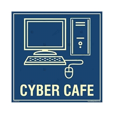 Cyber Cafe Auto Glow Sign in Square