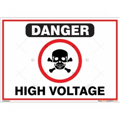 High Voltage Sign in Landscape