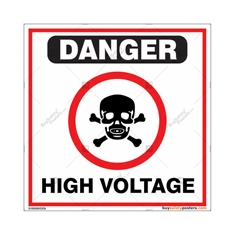 High Voltage Sign in Square