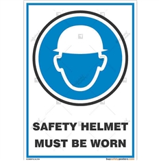Wear-Safety-Helmet-Display- Sign in Portrait