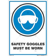 Wear-Safety-Goggles-Display-Sign in Portrait