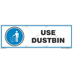 Use-Dustbin-Display-Sign in Rectangle
