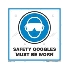 Wear-Safety-Goggles-Display-Sign in Square