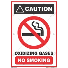 Oxidizing Gases No Smoking Sign