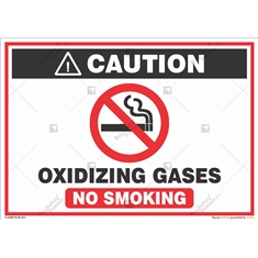 Oxidizing Gases No Smoking Sign