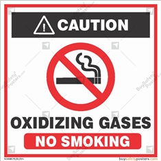 Oxidizing Gases No Smoking Sign