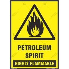 Petroleum Spirit Highly Flammable Sign