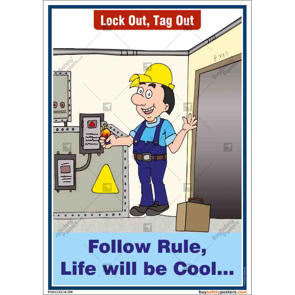 A Step By Step Guide To Lockout Tagout Safety Poster, SKU, 40 OFF