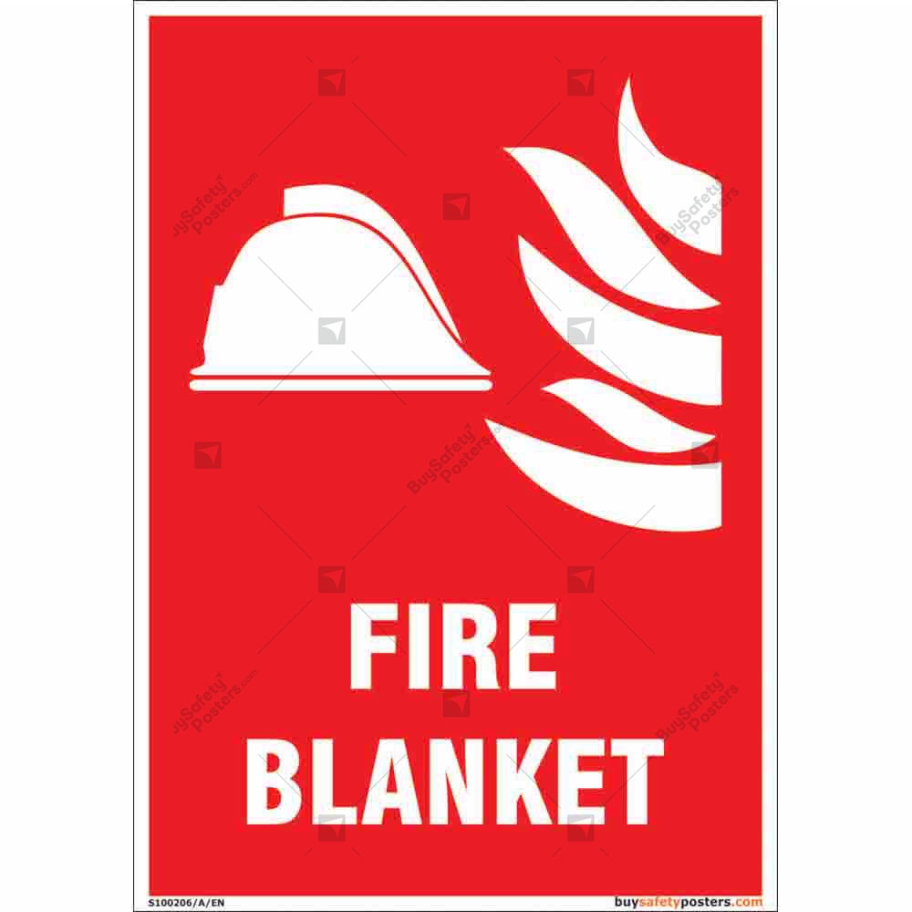Fire Blanket Identification Sign 150mm x 100mm Self Adhesive 