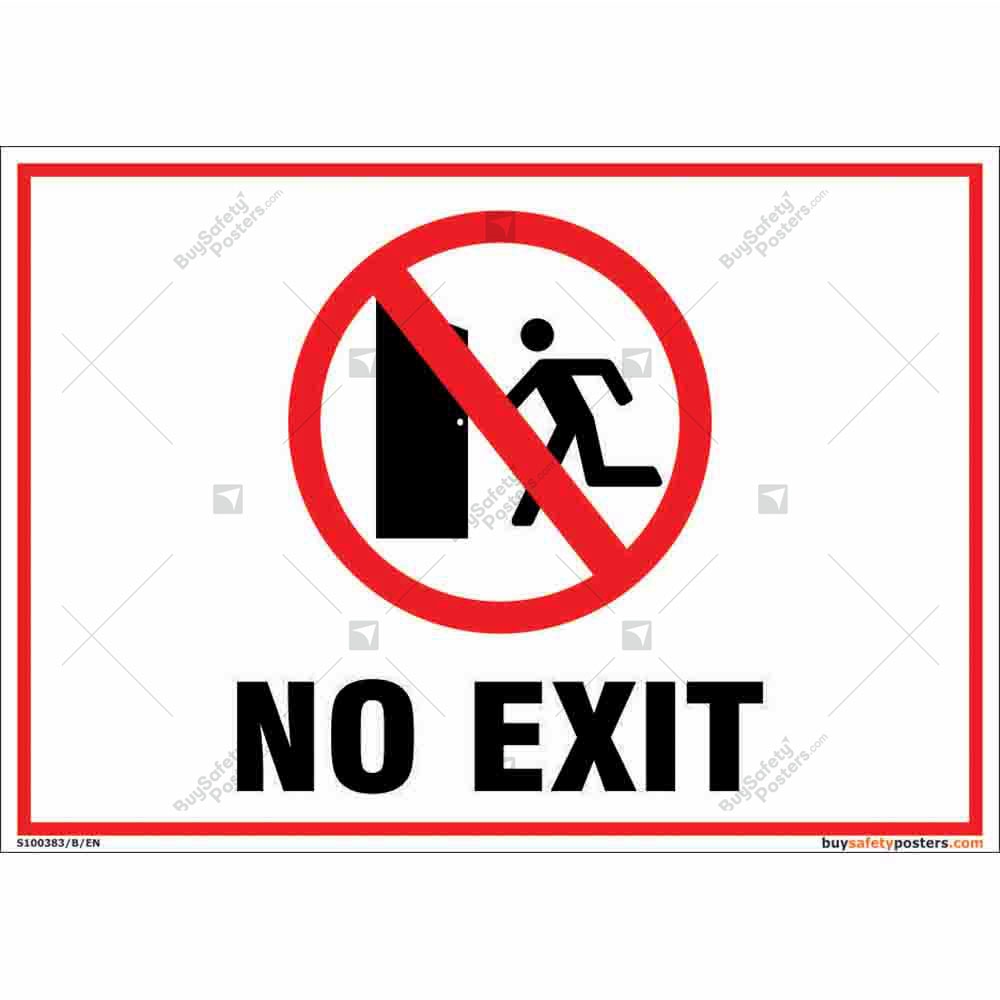 No exit Self-adhesive Vinyl Sticker Office Factory Prohibition Safety Signs 