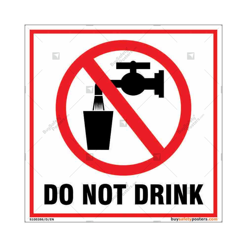 200x150mm Safety Signs Do Not Drink Prohibition Sign 