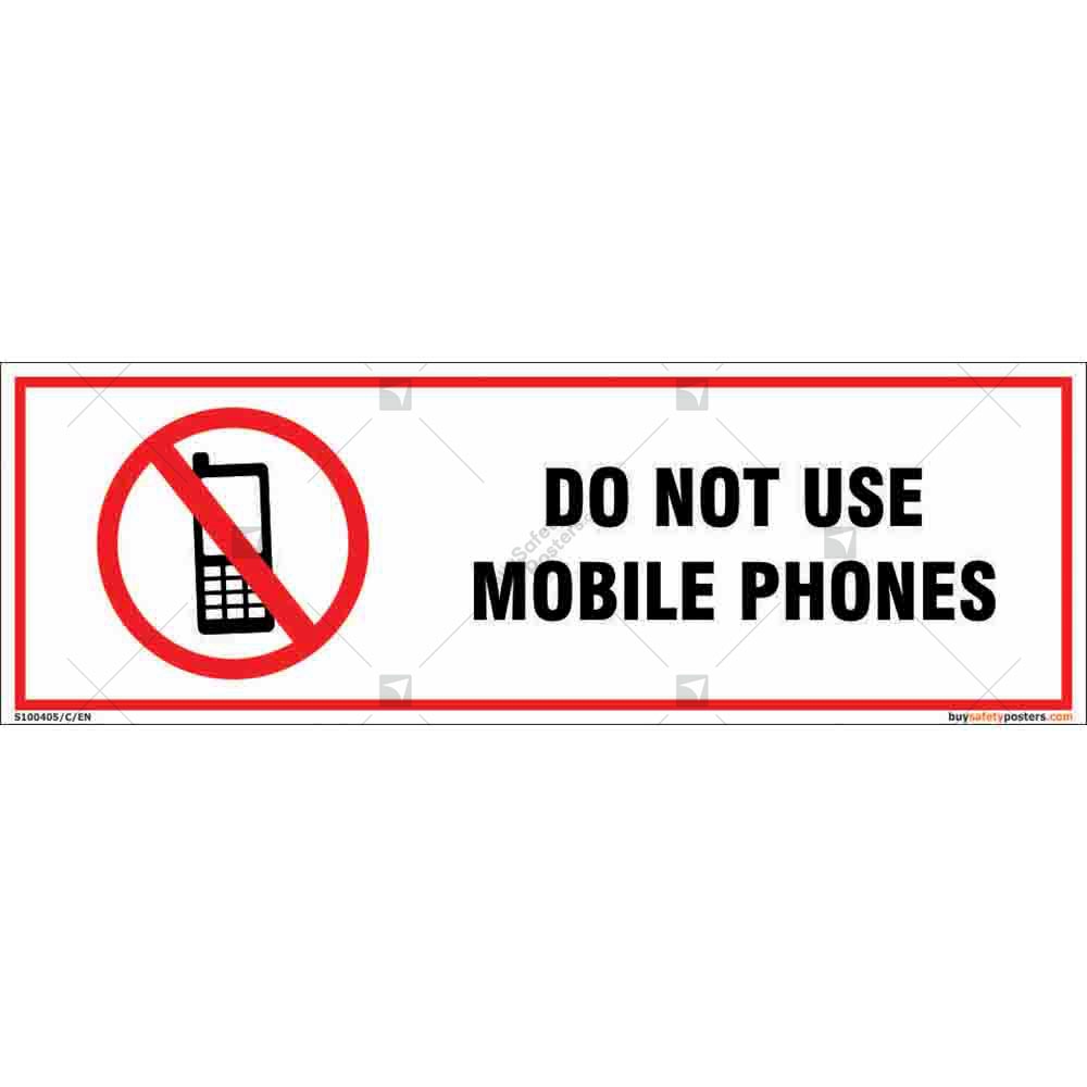 Do Not Use Mobile Phones Signs in Rectangle