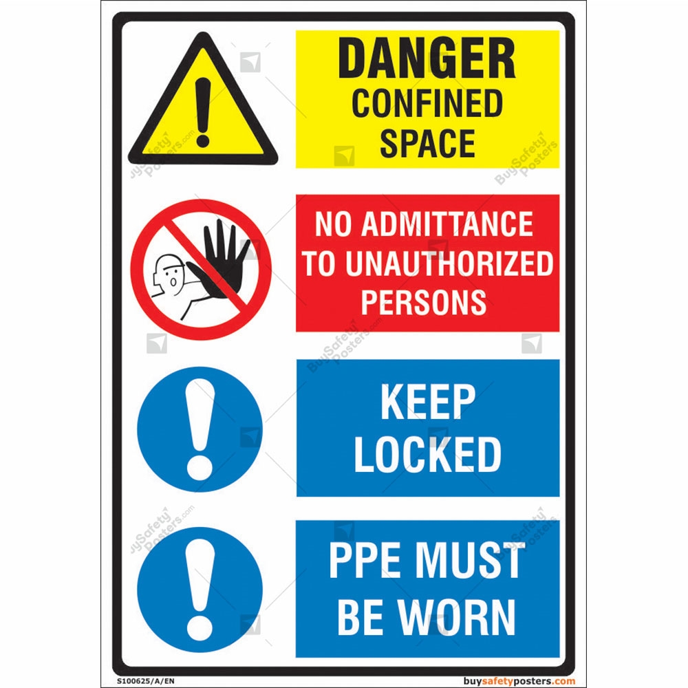 Prospit Space Sign Printable Confined Space Signs CAUTION Confined Space Sign | Graphic