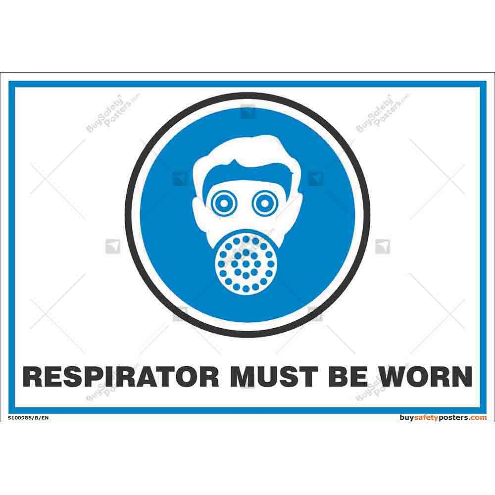 Cartello Di Sicurezza Seco – "Respirators Must Be Worn" 200x300 Mm, Plastica Semi-Rigida 1 Mm